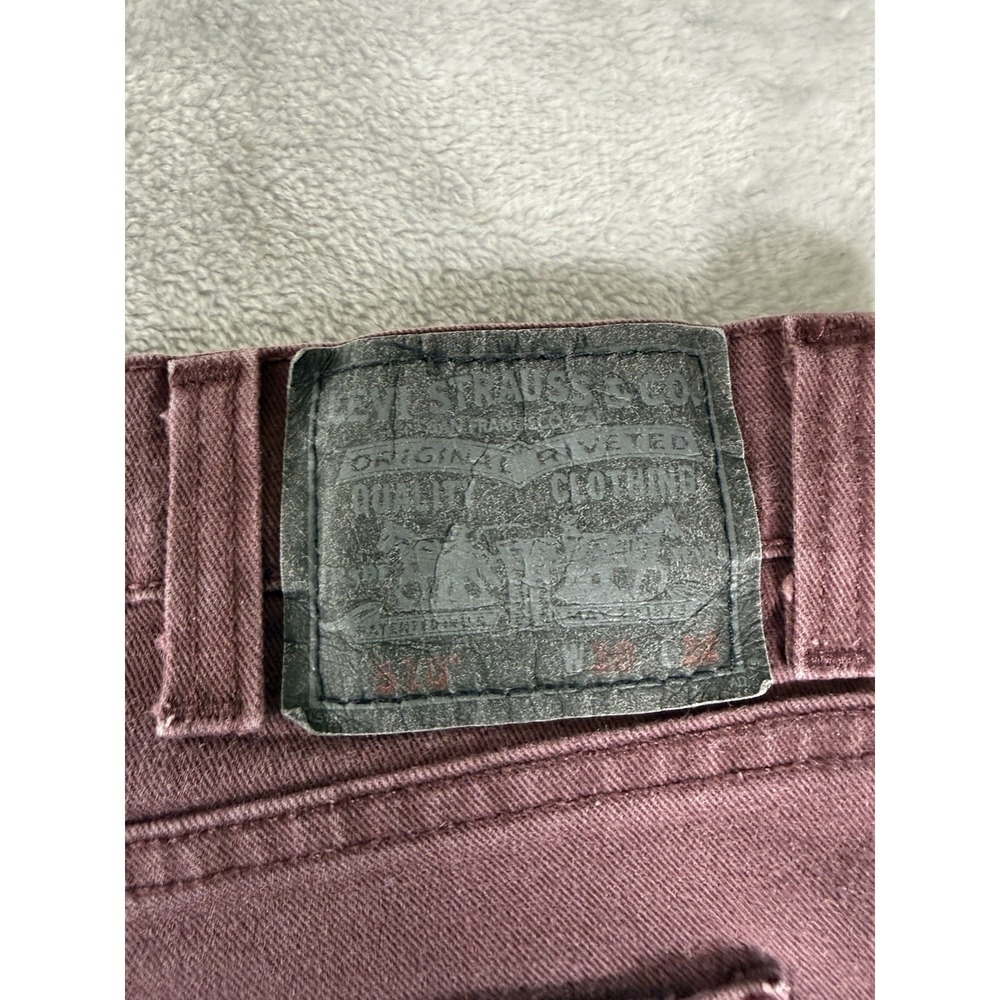 Levis 510 Pants Men's 38x32 Burgundy Skinny Jeans - Picture 9 of 13